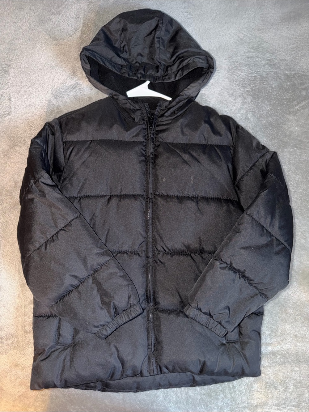 Boys Black Hooded Puffer Jacket - Classic Winter Layer